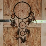 Dream Catcher met kralen donker bruin Ø 21cm